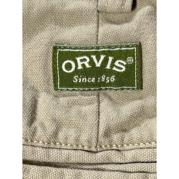 Orvis Chino Shorts Mens W34 Beige Khaki Golf Hiking Fishing Slash Pockets Tan - Picture 12 of 12